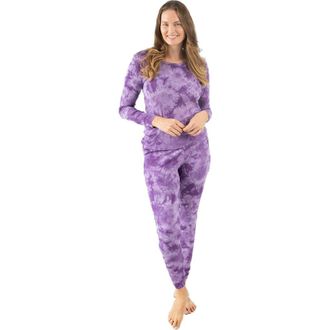 Leveret Womens Cotton Tie Dye Matching Family Pajamas in Tie Dye Purple Mix at Nordstrom, Size X-Small