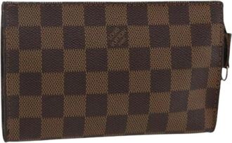Louis Vuitton Pre-owned Clutches, female, Brown, Size: ONE SIZE Pre-owned Damier Ebene Pouch
