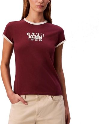 Calvin Klein Donna, Top, Rosso, S, new