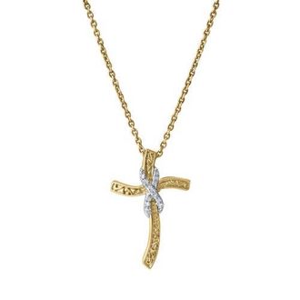 LuvMyJewelry Benedicta 10K Gold Diamond Cross Pendant - 0.05 CT in 10K Yellow Gold at Nordstrom