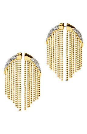Alexis Bittar Solanales Crystal Pav&eacute; Fringe Front/Back Earrings in Crystals at Nordstrom