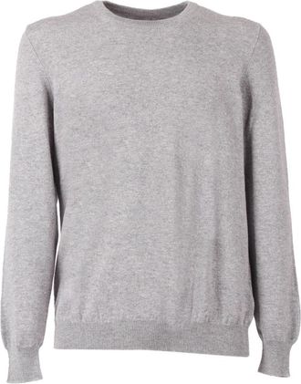 Fedeli Maglia Girocollo - Heren - Cashmere truien - Grijs - 2XL - Kasjmier - Truien & Vesten