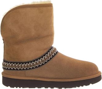 UGG Classic Short Crescent - Dames - Winterlaarzen - Bruin - 42 EU - Leer - Schoenen