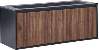 Beliani Wall Mounted Vanity Unit with Basin TITICACA 120 cm Dark Brown