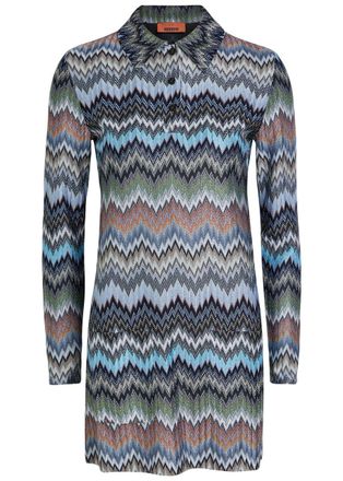 Missoni Zigzag-intarsia Fine-knit Mini Dress - Multicoloured - 44 (UK12 / M)