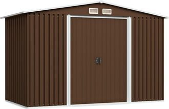 vidaXL Caseta De Almacenamiento Jard&iacute;n Acero Marr&oacute;n 257x205x178 Cm Vidaxl