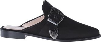 Stuart Weitzman Zwarte leren muiltjes - Dames - Slip ons - Zwart - 35 EU - Leer - Schoenen