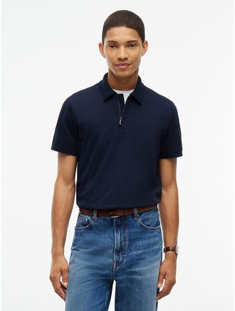 Tommy Hilfiger Mens New York Label Regular Fit Performance Polo - Navy Blue - XL