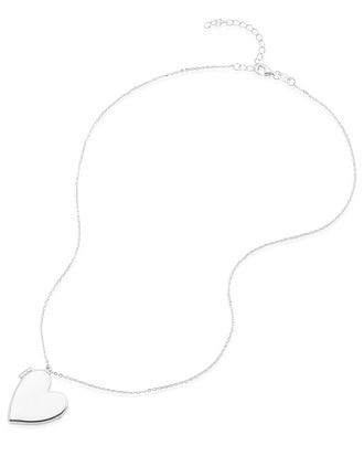 Adornia Adornia Silver Plated Heart Locket Necklace