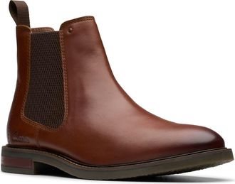 Clarks Jaxen Easy Chelsea Boot in Tan Leather at Nordstrom Rack, Size 7