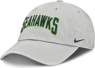 Nike Seattle Seahawks Primetime Club Arched Nike Mens NFL Adjustable Hat in Grey | NF020BB78-BYX