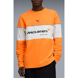 Puma McLaren Long Sleeve Cotton Graphic T-Shirt in Papaya at Nordstrom, Size Xx-Large