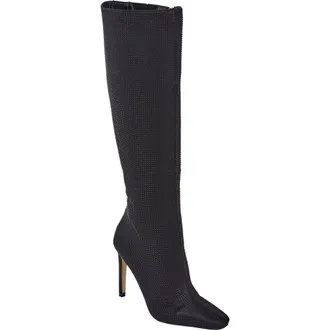 Lady Couture Diamond Rhinestone Pointed Toe Boot in Black at Nordstrom Rack, Size 12