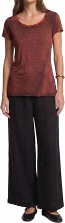 Avant Toi Knitted T-Shirt In Hand Painted Red Under Black