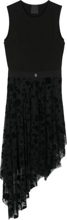 Givenchy ribbed-knit asymmetric dress - women - Acetate/Polyamide/Elastane/Silk - 36 - Black