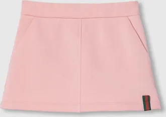 Gucci Kids - Cotton Skirt With Web, Pink
