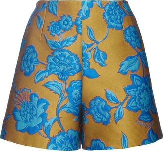 La DoubleJ Shimmery Jacquard Shorts - Dames - Bermuda - Blauw - L - Polyester - Korte Broeken