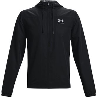 Under Armour Mens Sportstyle Water Resistant Wind Long Sleeve Windbreaker in Triple Black - Size X-Small