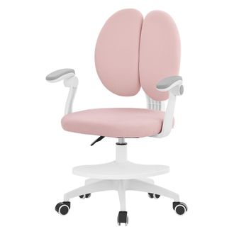 ML Design Ml-design Silla De Escritorio Infantil, 95-107cm, Rosa, Asiento Ergon&oacute;mico Para Ni&ntilde;os, Giratoria 360&deg; Y Regulable En Altura Con Doble Respaldo Y Repos