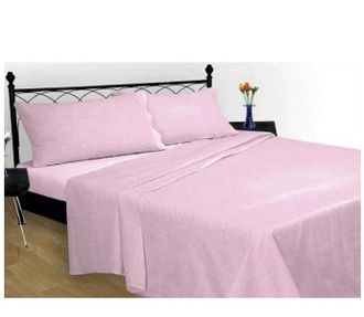 Lewis's Brushed Cotton Sheet Set- Pink - Pillowcase Pair | TJ Hughes