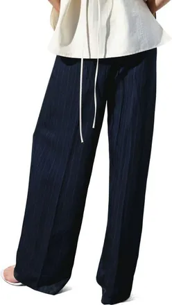 Mango Pinstripe Suit Pants in Navy at Nordstrom, Size 10