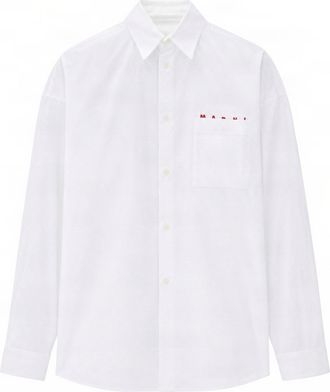 Marni White Poplin Organic Cotton Oversized Shirt