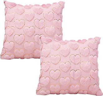 OEM Fundas De Almohada Yocbz Para El D&iacute;a De San Valent&iacute;n, 45 X 45 Cm, Juego De 2 Piezas, Color Rosa, Para Sof&aacute; O Cojines - Compatibles Con Cojines Est&aacute;nda