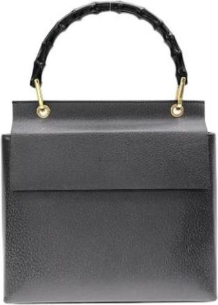 Gucci Pre-owned Handbags, female, Gray, Size: ONE SIZE Pre-owned Vintage Leather Handbag