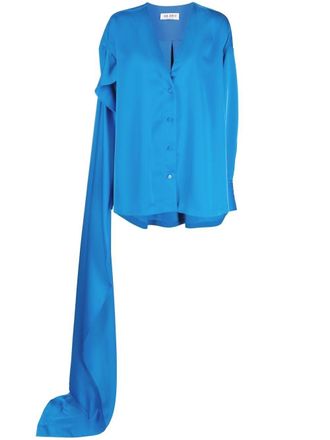 The Attico Blouse met gedrapeerd detail - Blauw