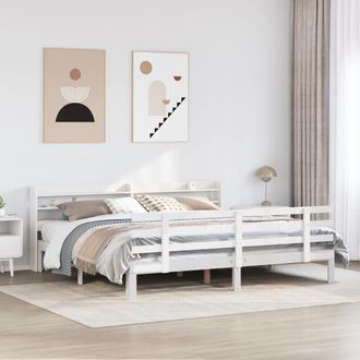 Berkfield Home Bed Frame with Headboard without Mattress White 180x200 cm Super King