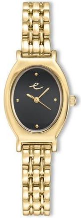 Ettika Classic Oval Dial Two-Tone Bracelet Watch in Black And Gold at Nordstrom Rack