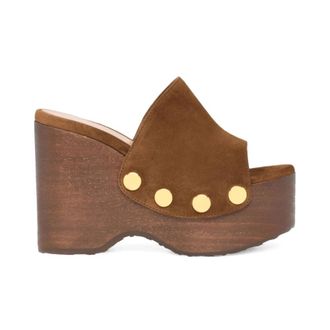 Gianvito Rossi Platform Sleehak Sandaal - Dames - Sleehakken - Bruin - 40 EU - Su&egrave;de - Schoenen