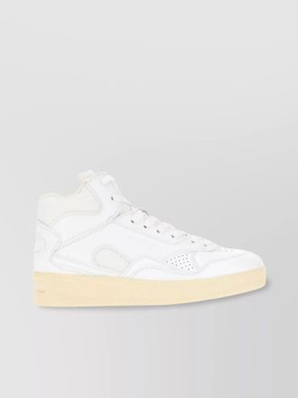 Jil Sander leather mesh high-top sneakers