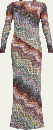 Missoni Sequin Wefted Loom Knit Long-Sleeve Gown