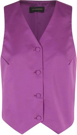 Andamane Stijlvolle Pauline Jurk - Dames - Gillet - Paars - M - Katoen - Kostuums