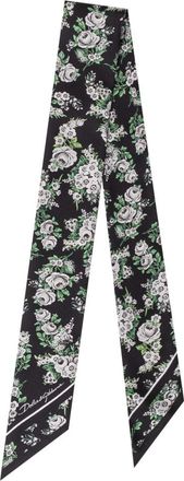 Dolce & Gabbana Black Floral Printed Bandana Scarf