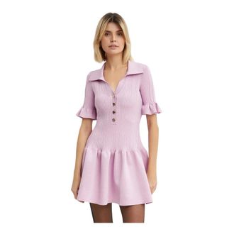 Self Portrait Dames, Jurken, Paars, Maat: 2XS Viscose