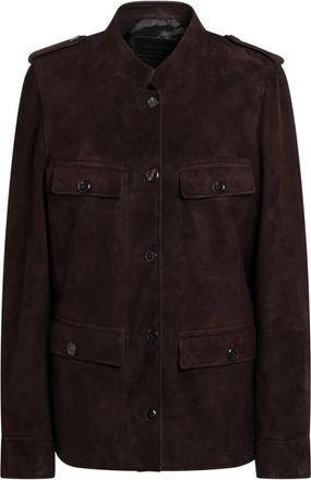 Prada Suede Jacket - female - Prada - Light Jackets - Brown - S - Jackets