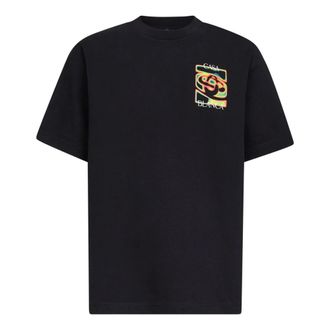 Casablanca T-Shirts, male, Black, Size: 2XL Heat Map Logo Short Sleeve T-Shirt