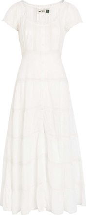 Rixo Rixo Jaclyn Broderie Anglaise Cotton Midi Dress - Ivory - 16 (UK 16 / XL)