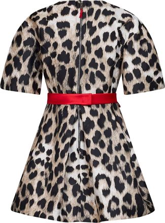 Givenchy Womens Dress Cocoon Mini Beige Jacquard Multicolour Polyester