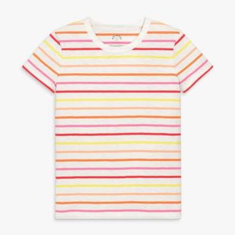 primary Adult Multi Stripe Classic Tee in Warm Multi Stripe at Nordstrom, Size Medium