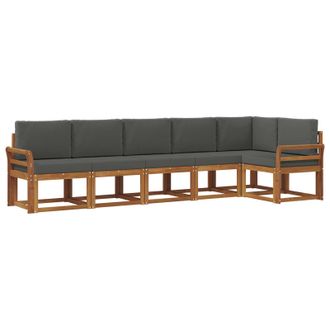 vidaXL Conjunto De Sof&aacute;s De Exterior 6 Pcs Natural Y Antracita Vidaxl