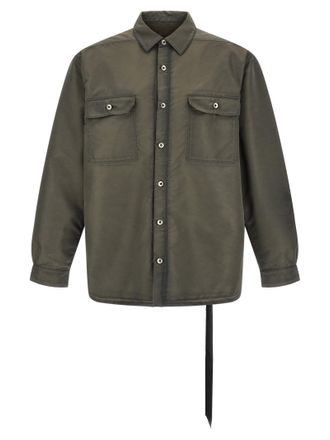 Rick Owens Gray Nylon Full-Length Mens Jacket