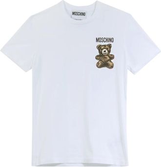 Moschino Mini Orsetto Adrian T-Shirt - Heren - T-shirts - Wit - L - Katoen - Tops
