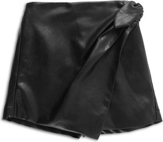 Habitual Mock Faux Wrap Skort Womens 16 Black Pull-On Elastic Waist RED459