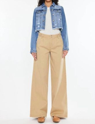 Kancan Crop Fray Jacket In Light Denim