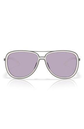 Oakley Split Time 58mm Prizm Pilot Sunglasses in Matte Vapor /Prizm Slate at Nordstrom