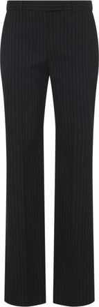 Alexander McQueen Black Straight Flat Front Pants