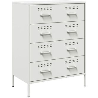 vidaXL Aparador De Acero Blanco 68x39x89 Cm Vidaxl